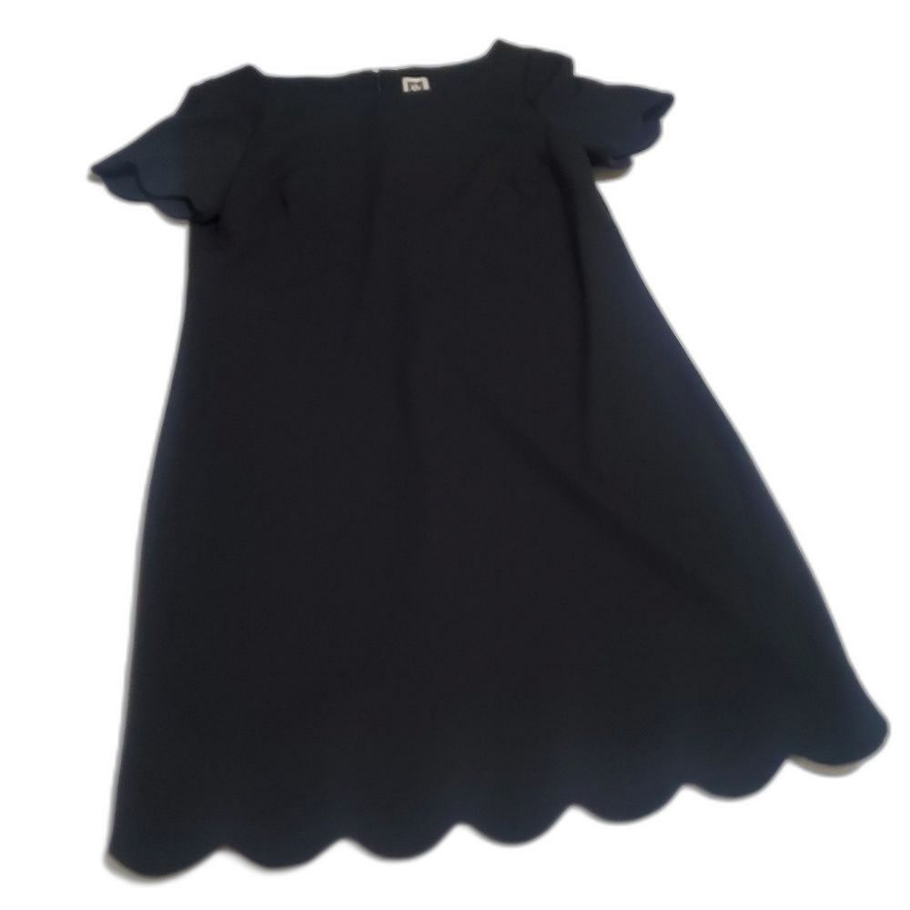 Anne Klein Midnight Blue Scalloped Mini Dress